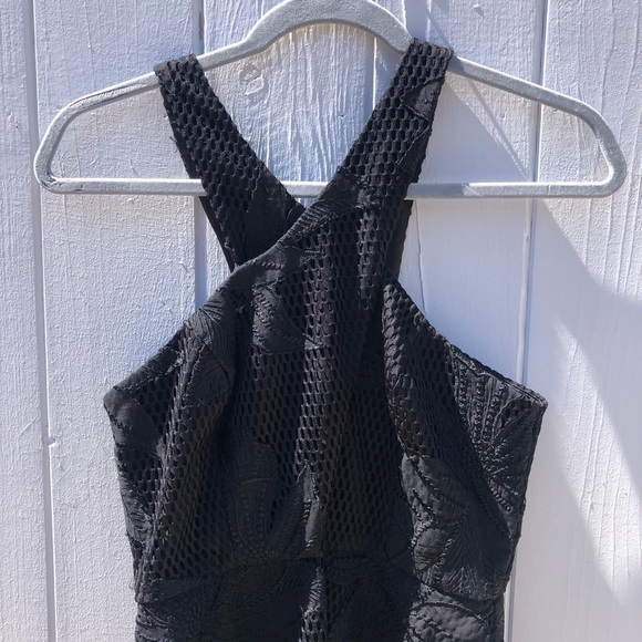 Jay Godfrey Cross Front Halter Embroidered Lace Cutout Mini Dress - Picture 3 of 10